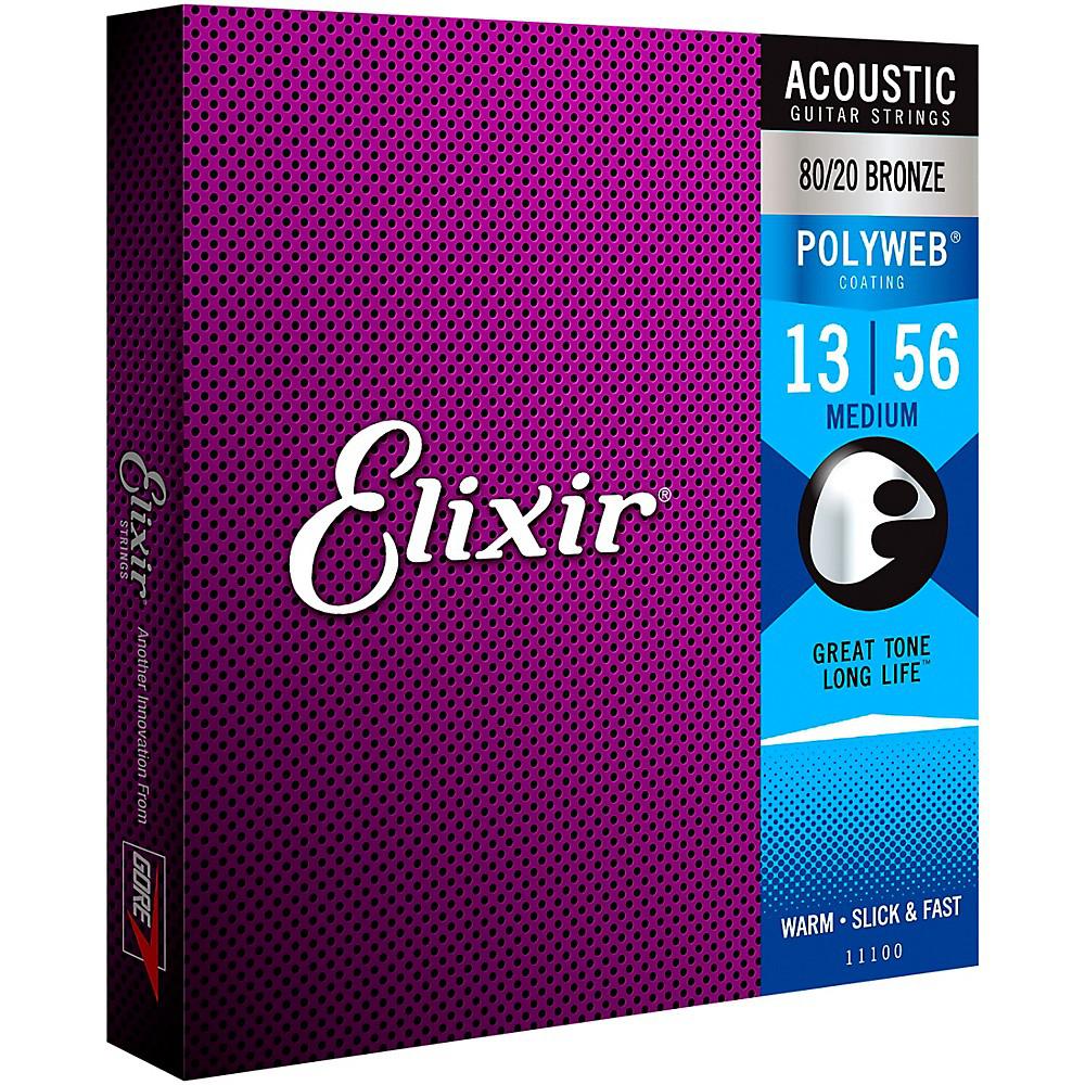 Elixir Polyweb (13-56) 80/20 Bronze Medium Gauge Acoustic Strings