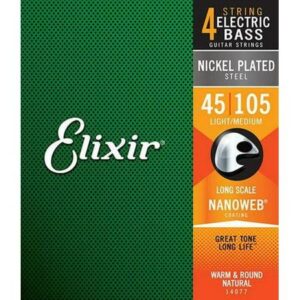 Elixir (45/105) Nanoweb (Light/Medium) Electric Bass Guitar Strings