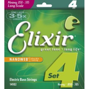 Elixir Strings Nanoweb Bass Strings 50-105 Heavy/Long Scale