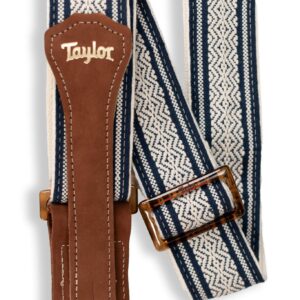 Taylor Academy Blue and White Amber Buckle Guitar Strap