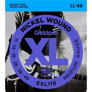D’Addario Guitar Strings - XL Nickel Electric Guitar Strings - EXL115 - Perfect Intonation, Consistent Feel, Reliable Durability - for 6 String Guitars
