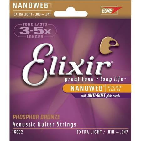 Elixir Strings (10-47) Extra Light Phosphor Bronze Nanoweb Acoustic Strings