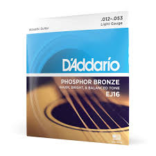 D'Addario Guitar Strings - Phosphor Bronze Acoustic Guitar Strings - EJ16 - Rich, Full Tonal Spectrum - for 6 String Guitars