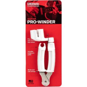 D'Addario Pro-Winder - Guitar String Winder, Guitar String Cutter, Guitar Bridge Pin Puller - Ultimate Ergonomic All in One Guitar Tool for Restringing