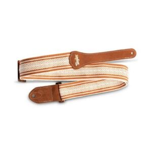 Taylor Academy Jacquard Leather Guitar Strap White/Brown