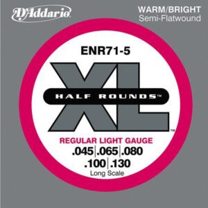 D Addario Half Round 5-String Bass Guitar ENR71-5