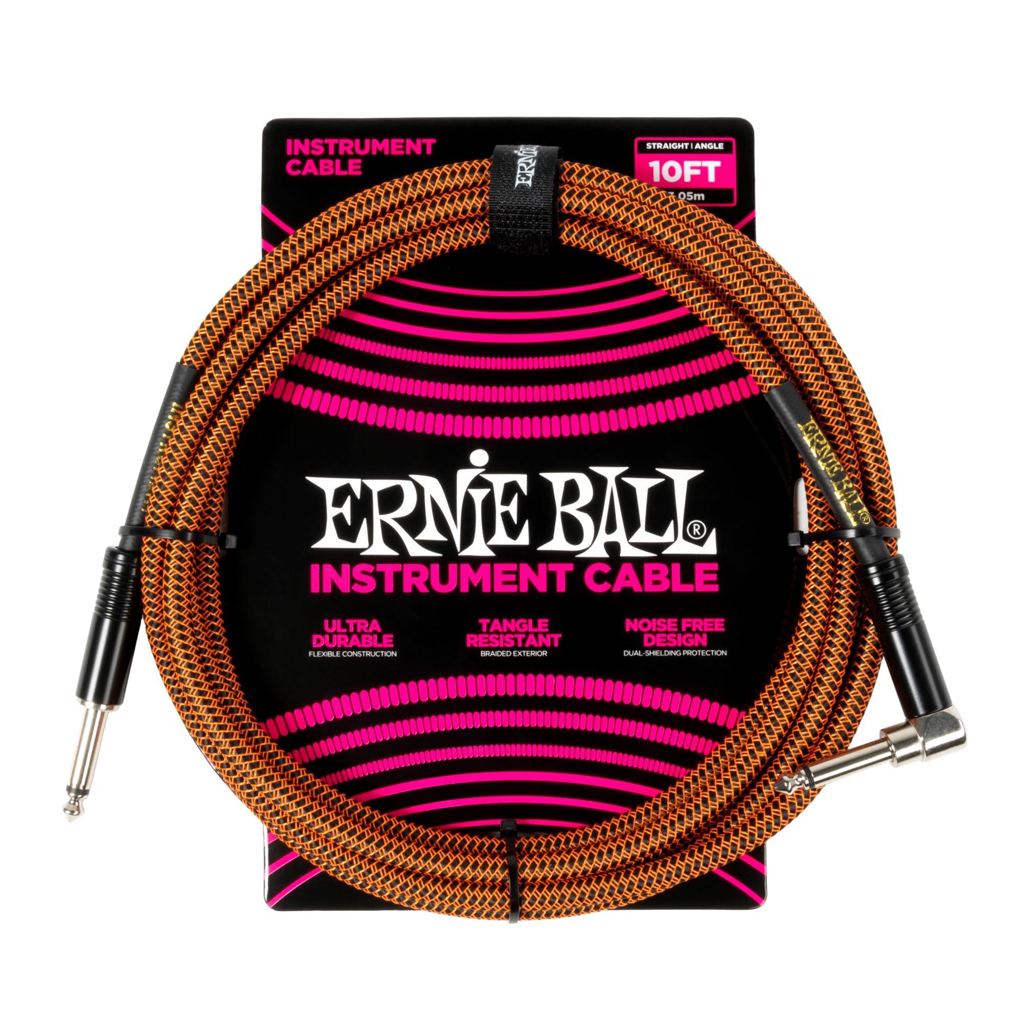 Ernie Ball Braided Instrument Cable Straight/Angle 10ft