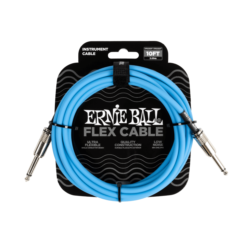 Ernie Ball Flex Cable Blue 10ft Straight to Straight