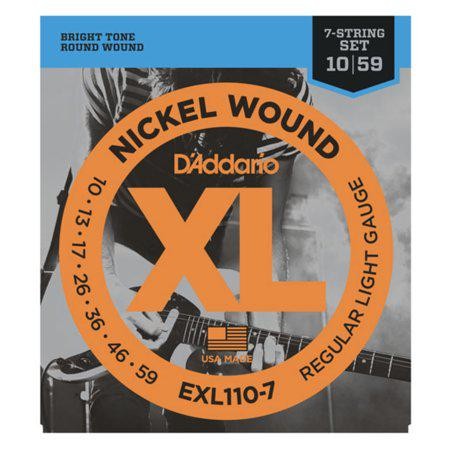 D'Addario Guitar Strings - XL Nickel Electric Guitar Strings - EXL110-7 - Perfect Intonation, Consistent Feel, Reliable Durability - for 6 String Guitars